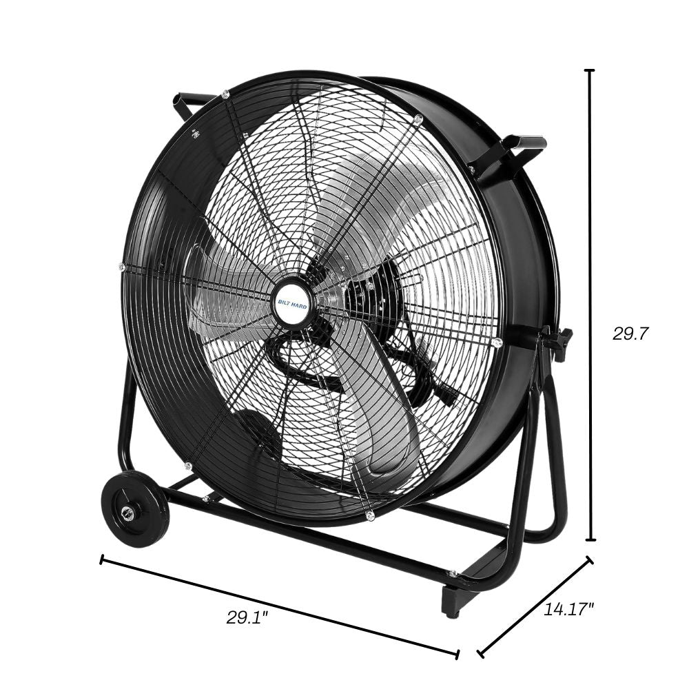INDUSTRIAL FAN 24" BLACK 8100 CFM 3-SPEED INDUSTRIAL HEAVY DUTY METAL