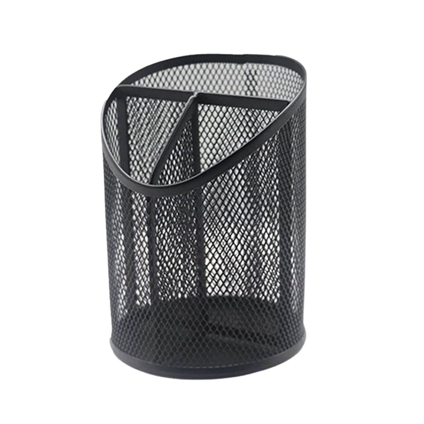PEN HOLDER PEN ORGANIZER FOR DESK MESH ROUND ORGANIZER 3 COMPARTMENTS
