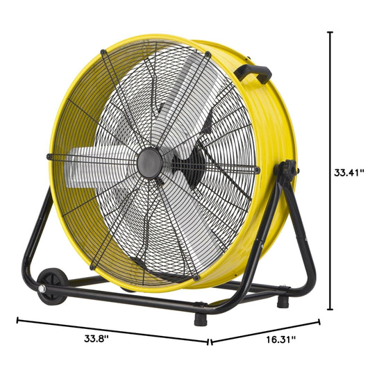 NDUSTRIAL FAN 30" YELLOW MEPTY 30-INCH INDUSTRIAL DRUM FAN - Warehouse Instant Supplies LLC