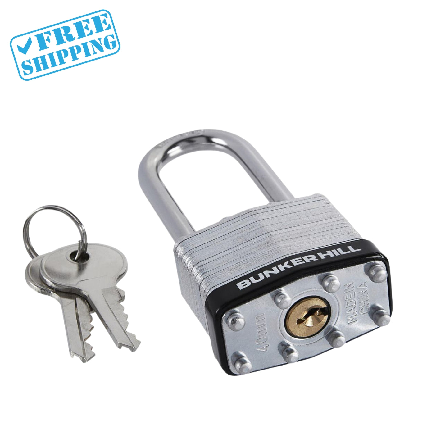 PADLOCK 1-1/2" | LONG SHACKLE LAMINATE PADLOCK | 1 PACK