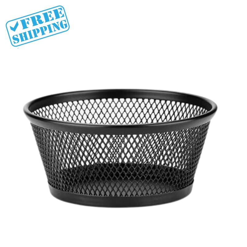 PAPERCLIP HOLDER, DURABLE MESH 3.5X3.5X2'' CUP MESH BLACK - Warehouse Instant Supplies LLC