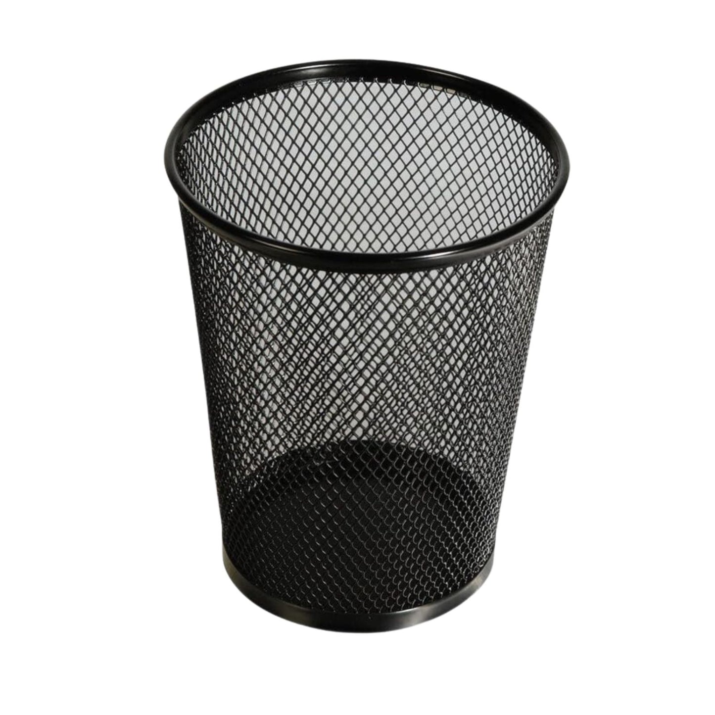 PEN HOLDER FOR DESK MESH METAL PENCIL CUP FOR PEN | BLACK | 2.6X3.5X4''