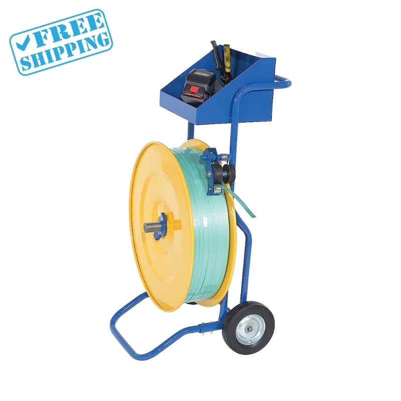 STRAPPING DISPENSER CART BLUE/YELLOW - Warehouse Instant Supplies LLC