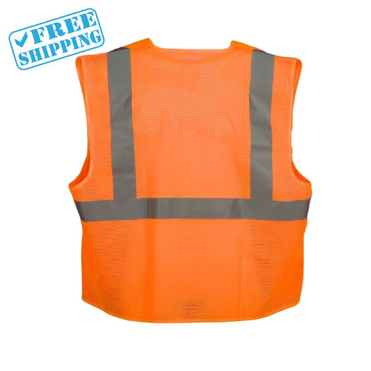 REFLECTIVE CLOTHING, DAY AND NIGHT SAFETY VEST - NEON ORANGE - Warehouse Instant Supplies LLC