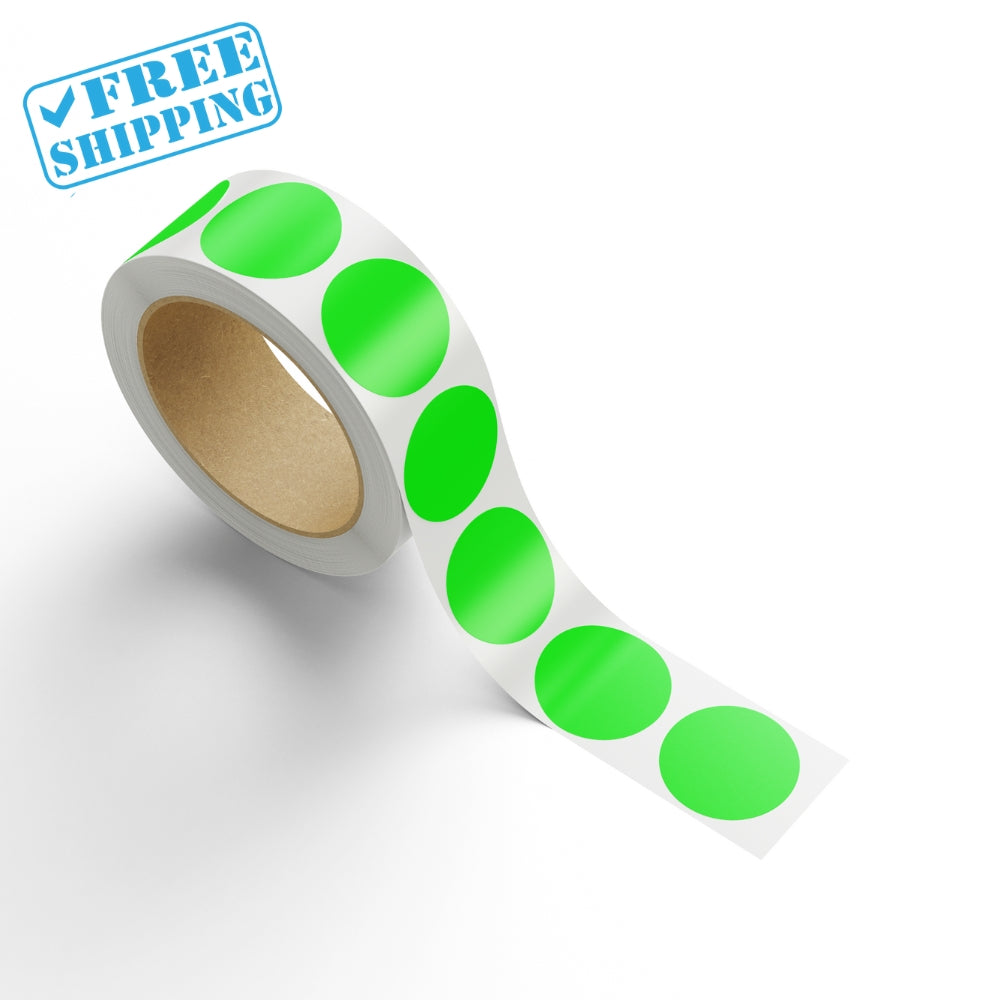 GREEN LIGHT CIRCLE LABEL | 2" diameter | 1 Roll = 1000 LABELS/ROLL