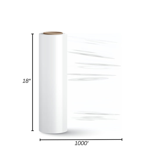 STRETCH FILM CLEAR | 100 GAUGE | 18"X1000' | 4 ROLL/PACK - Warehouse Instant Supplies LLC