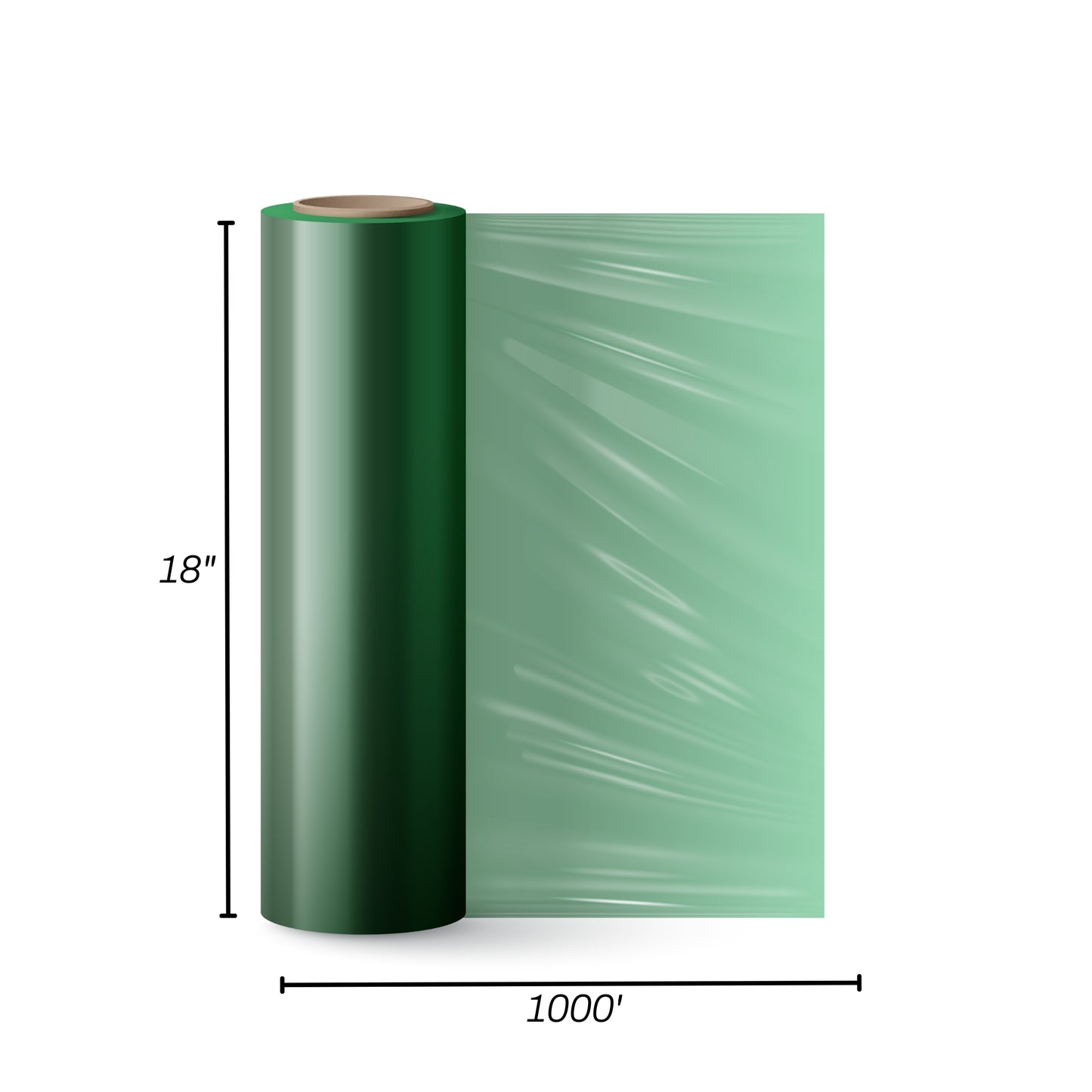 STRETCH FILM | GREEN | 85 GAUGE | 18"X1000' | 4 ROLLS/PACK