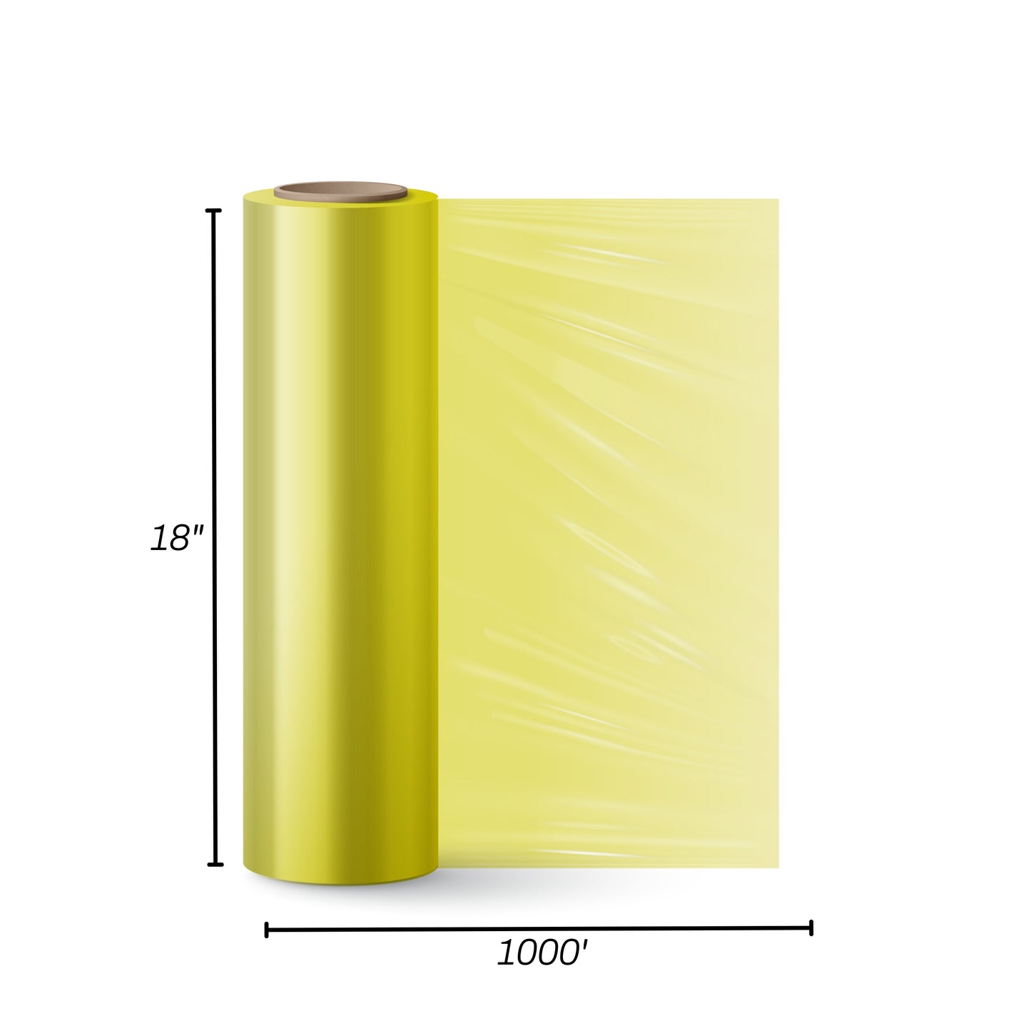 STRETCH FILM | YELLOW | 85 GAUGE | 18"X1000' | 4 ROLLS/PACK