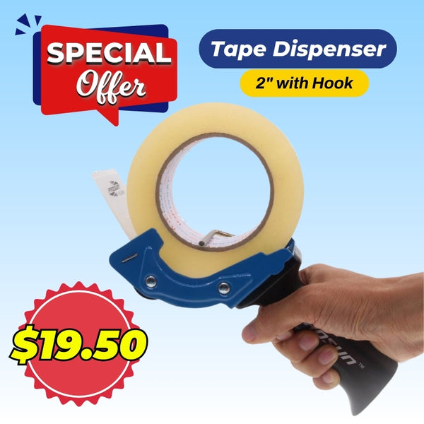 TAPE DISPENSER 2"  WITH HOOK - Warehouse Instant Supplies LLC