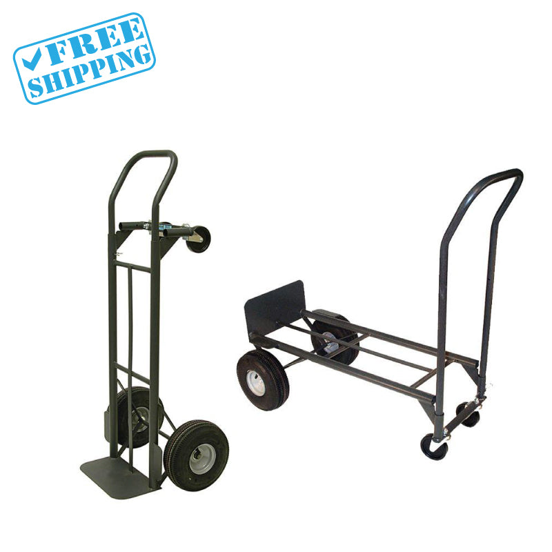 Heavy-Duty Hand Truck Metal Dual Purpose (2-1 Convertible) - warehouse supplies