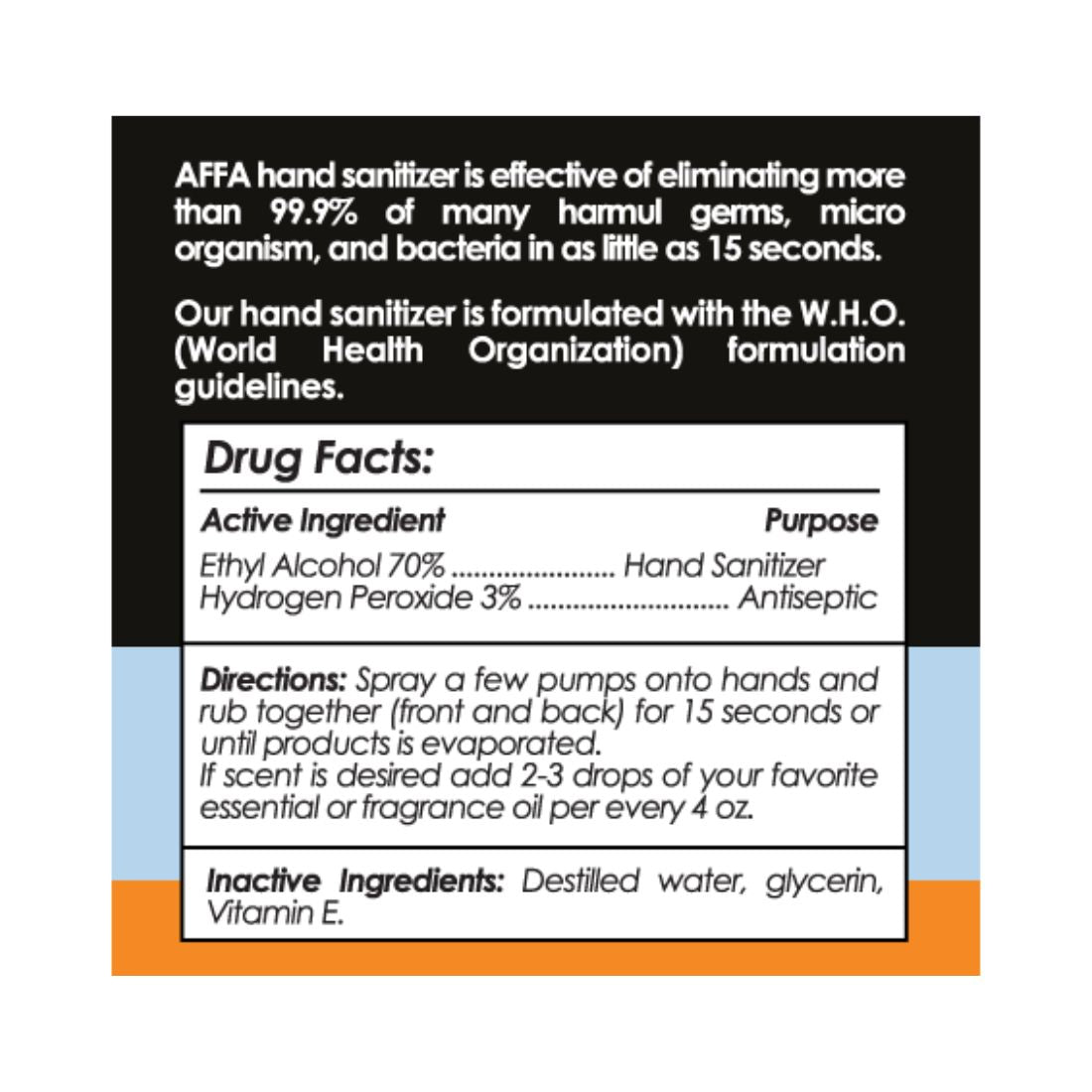 Hand Sanitizer AFFA CORP | 8 Oz. | Spray - Warehouse Instant Supplies LLC