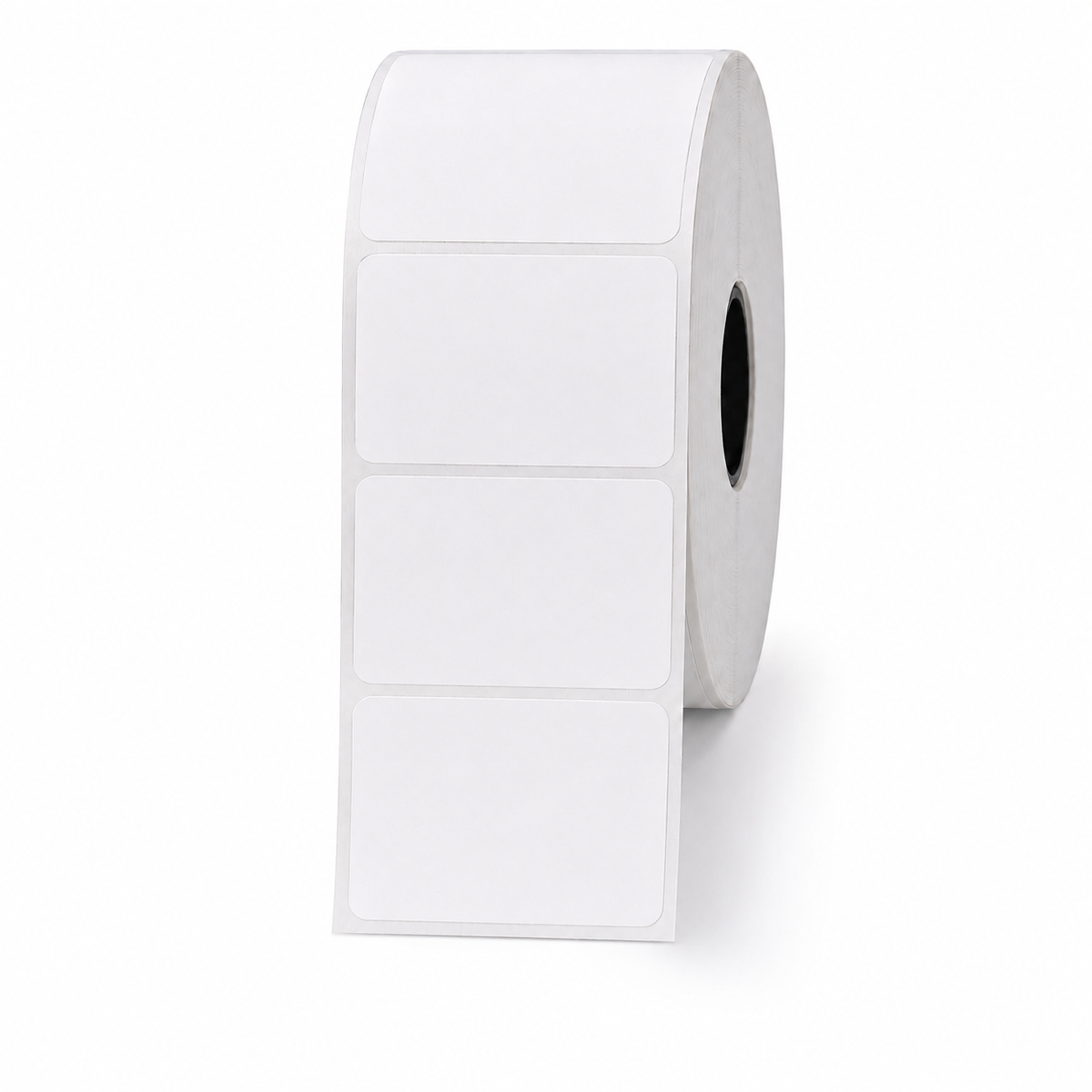 White 2.5 x 1.5 inch direct thermal label roll with 1 inch core