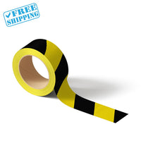 FLOOR MARKING TAPE YELLOW-BLACK SECURITY (VINYL) 33mtsX50mm-1 ROLL - Warehouse Instant Supplies LLC