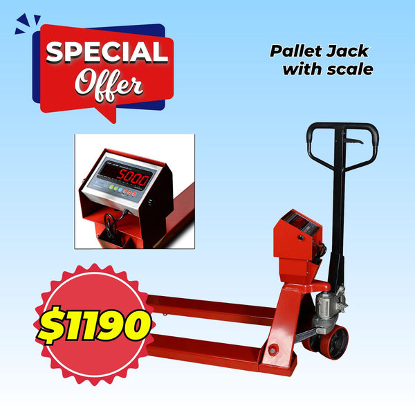 PALLET JACK 5.500 LBS 27''X48' WITH SCALE