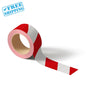 FLOOR MARKING TAPE RED-WHITE SECURITY  (VINYL) 33mtsX50mm-1 ROLL