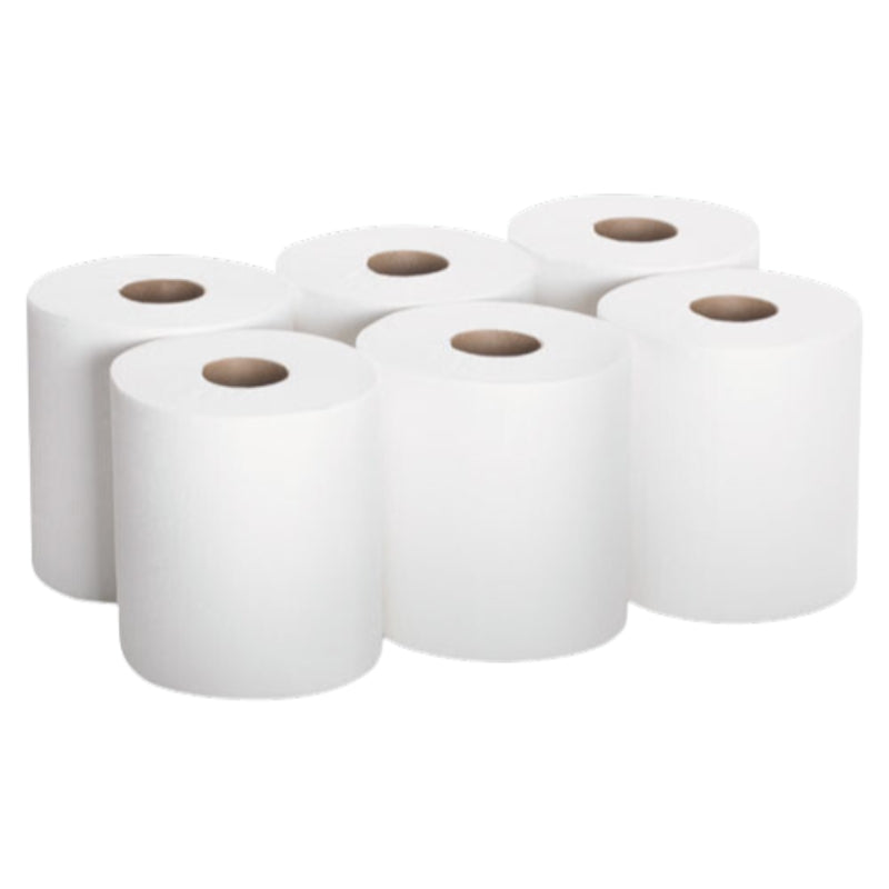 TOWEL - HARDWOUND T.  8"X800' - WHITE 6 ROLLS/PACK
