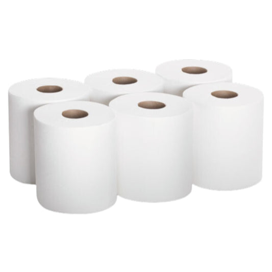 TOWEL - HARDWOUND T.  8"X800' - WHITE 6 ROLLS/PACK