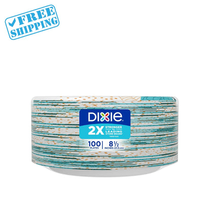 PAPER PLATE 8 1/2 INCHES PACK 100 DIXIE 2X STRONGER - Warehouse Instant Supplies LLC