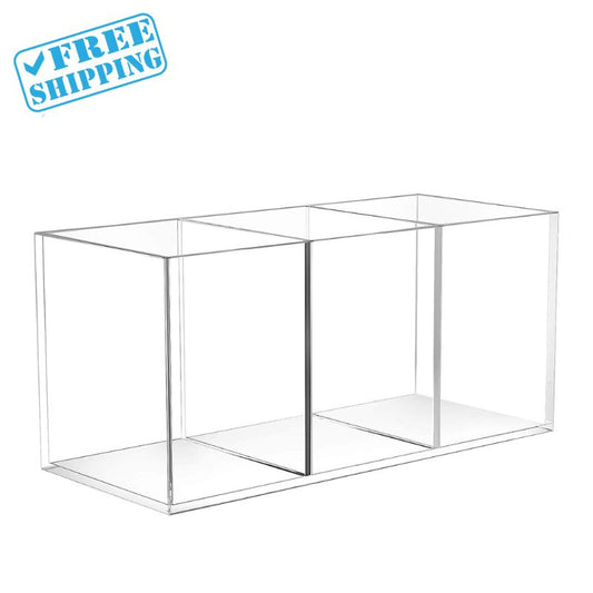 ACRYLIC PEN HOLDER 3 COMPARTMENTS,CLEAR - Warehouse Instant Supplies LLC