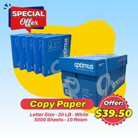 COPY PAPER LETTER 8.5X11" 10 REAM (500 SHEETS/REAM) - ALL PURPOSE