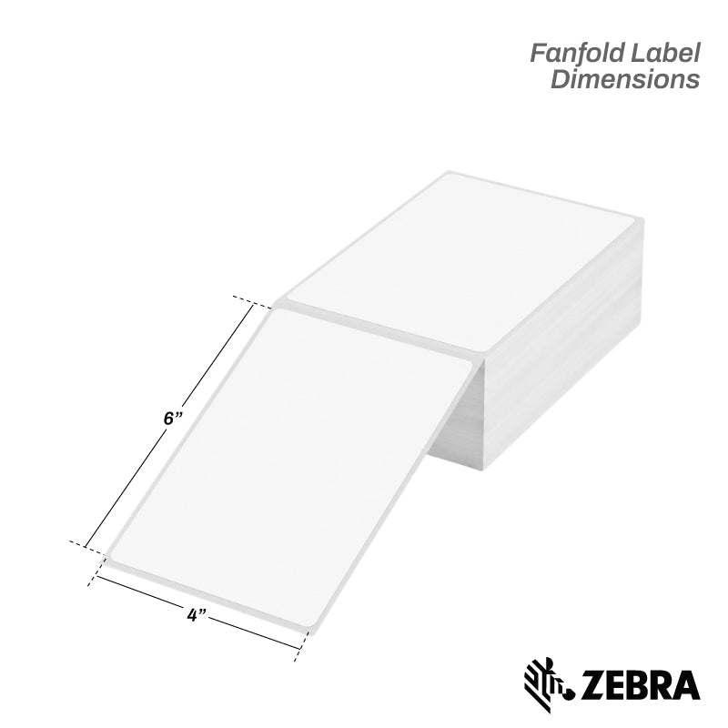 4" x 6" Direct Thermal Fanfold Labels – 4,000 Labels/Case