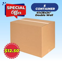 BOX | E CONTAINER | 41X28X24"  DOUBLE WALL - Warehouse Instant Supplies LLC