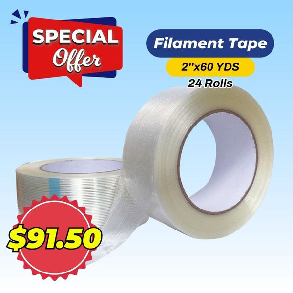 TAPE | FILAMENT REINFORCED - 2"X60 YARDS - 24 ROLLS/PACK