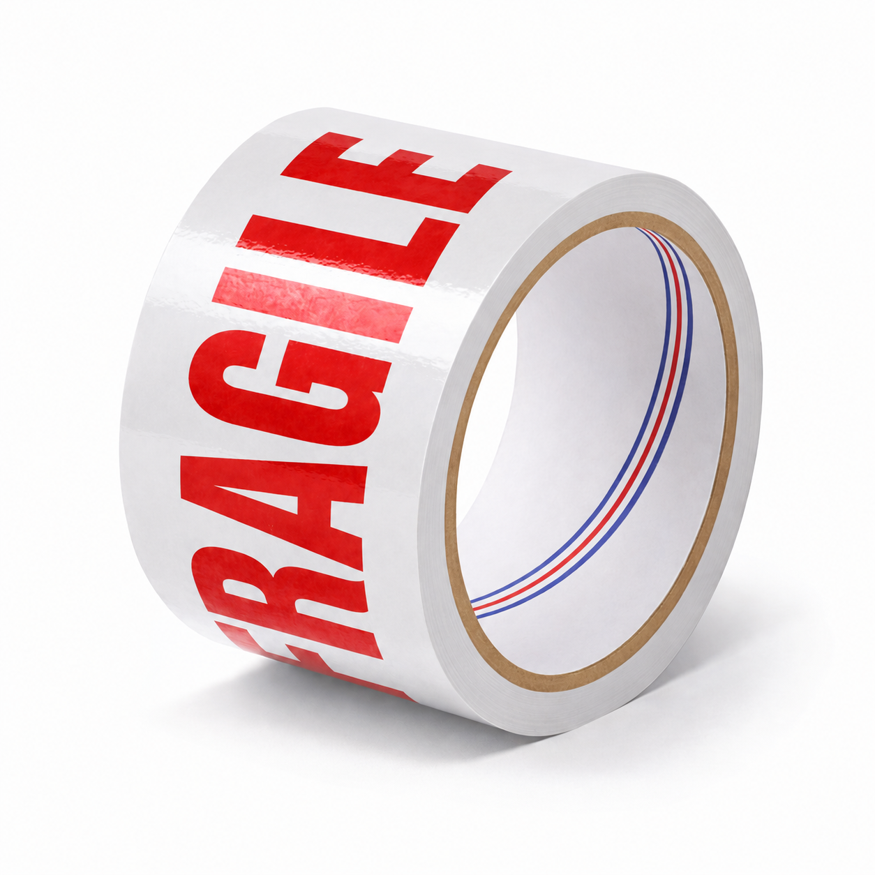 SECURITY TAPE FRAGILE WHITE /RED 3" 110 YDS-2.2 MIL 24 ROLLS/PACK
