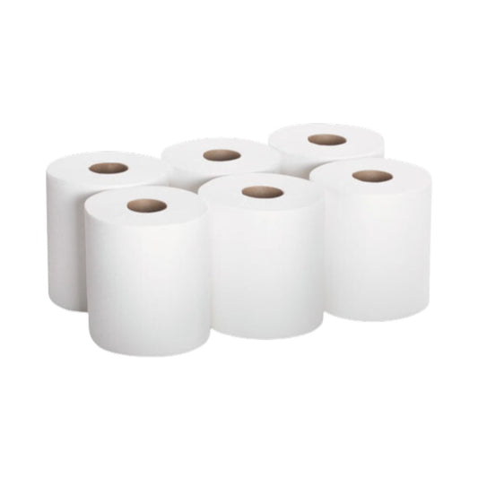 TOWEL - HARDWOUND T.  8"X800' - WHITE 6 ROLLS/PACK