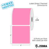 LABEL | DIRECT THERMAL | 4x4" CORE 1"/10 ROLLS X 600 LABELS = 6000 LABELS | ALL COLORS - Warehouse Instant Supplies LLC