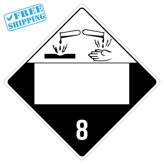 Placard Sign | CORROSIVE "BLANK" COD 8 | 10x10" | Pack of 25 units - Warehouse Instant Supplies LLC