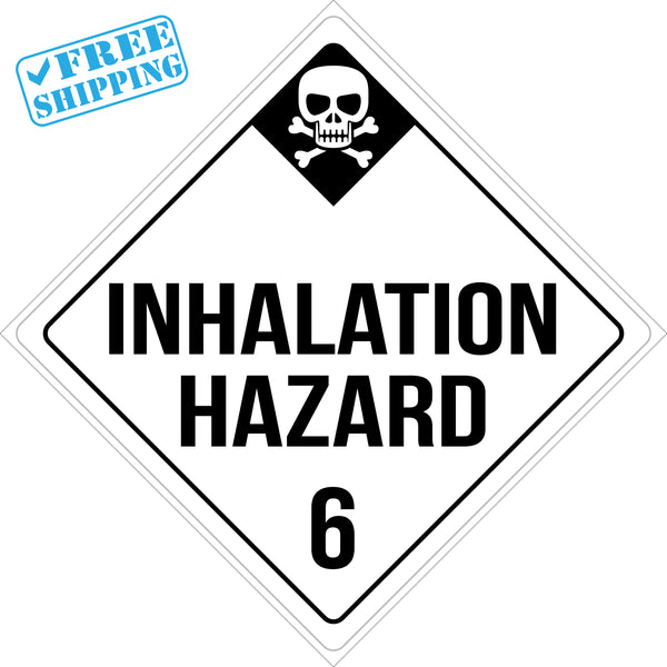 Placard Sign | INHALATION HAZARD 6 | 10X10” | Pack of 25 units - Warehouse Instant Supplies LLC