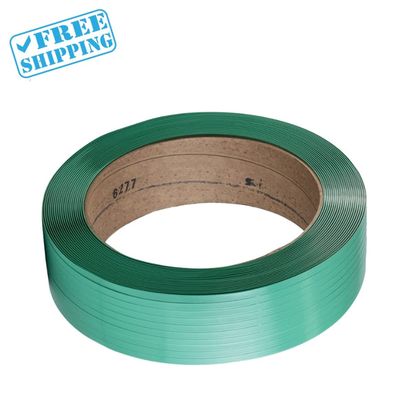 POLY STRAPPING 1500 BREAK | 0.40 THICKNESS 5/8"X4000' GREEN - Warehouse Instant Supplies LLC