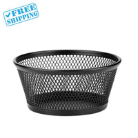 PAPERCLIP HOLDER, DURABLE MESH 3.5X3.5X2'' CUP MESH BLACK - Warehouse Instant Supplies LLC