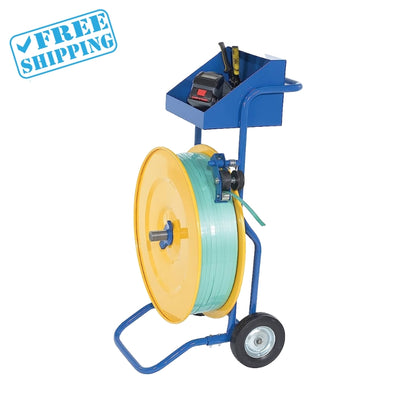 STRAPPING DISPENSER CART BLUE/YELLOW - Warehouse Instant Supplies LLC