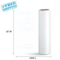 STRETCH FILM CLEAR | 100 GAUGE | 18"X1000' - 4 ROLL - Warehouse Instant Supplies LLC