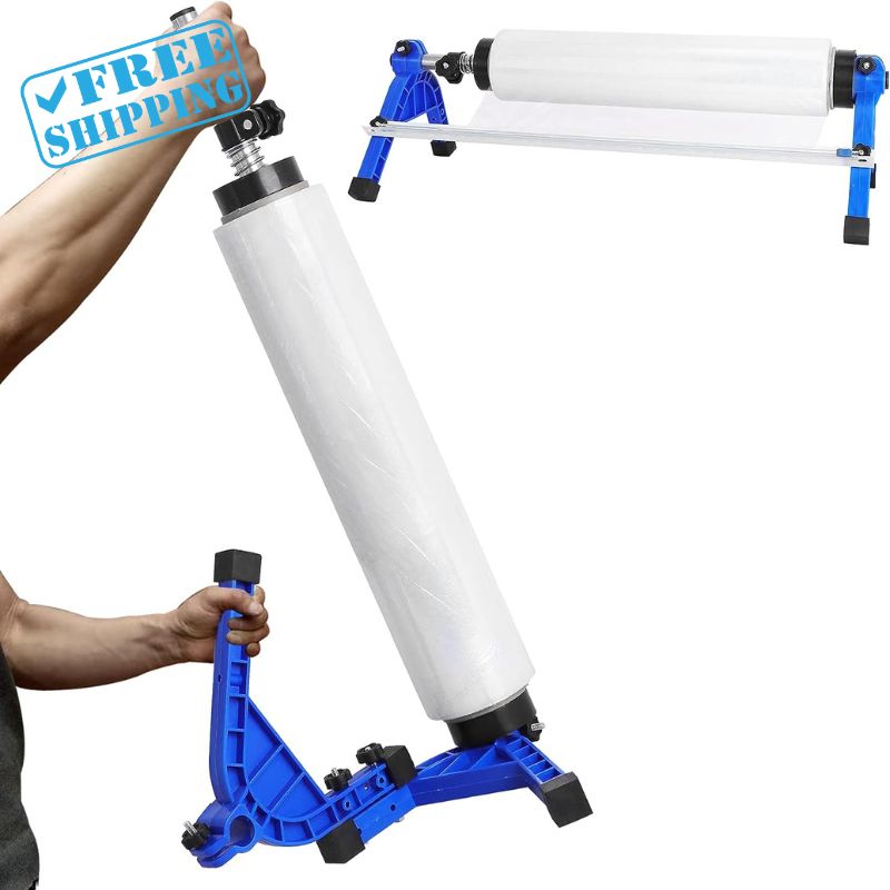 STRETCH DISPENSER 21.65" ADJUSTABLE TENSION BLUE - Warehouse Instant Supplies LLC