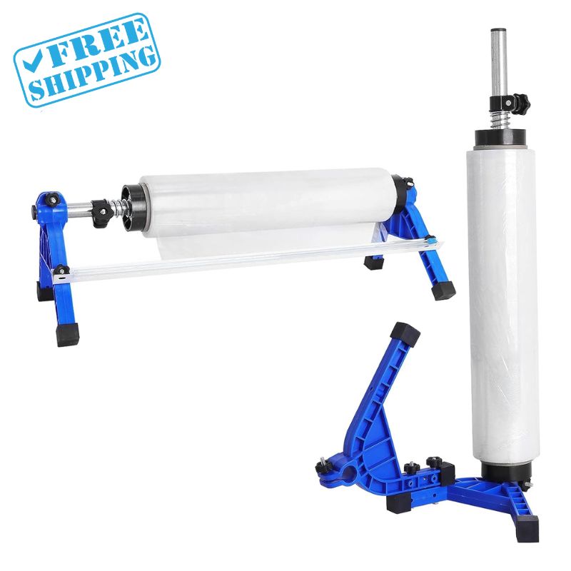 STRETCH DISPENSER 21.65" ADJUSTABLE TENSION BLUE - Warehouse Instant Supplies LLC