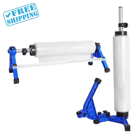 STRETCH DISPENSER 21.65" ADJUSTABLE TENSION BLUE - Warehouse Instant Supplies LLC