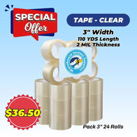 TAPE CLEAR | 3"  WIDTH | 24 Rolls | SPECIAL OFFER