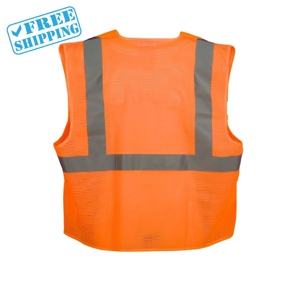 REFLECTIVE CLOTHING, DAY AND NIGHT SAFETY VEST - NEON ORANGE