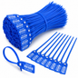Blue Plastic Security Seals with Barcode & Serial Numbers – 100 Pack