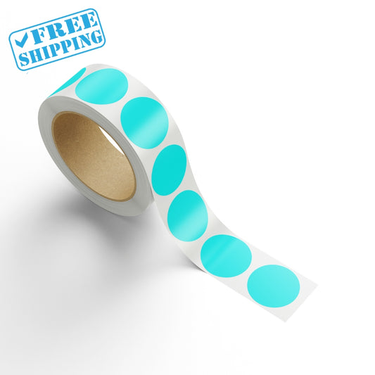 BLUE LIGHT CIRCLE LABEL | 2" diameter | 1 Roll = 1000 LABELS/ROLL