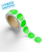 GREEN LIGHT CIRCLE LABEL | 2" diameter | 1 Roll = 1000 LABELS/ROLL