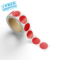 RED CIRCLE LABEL | 2" diameter | 1 Roll = 1000 LABELS/ROLL