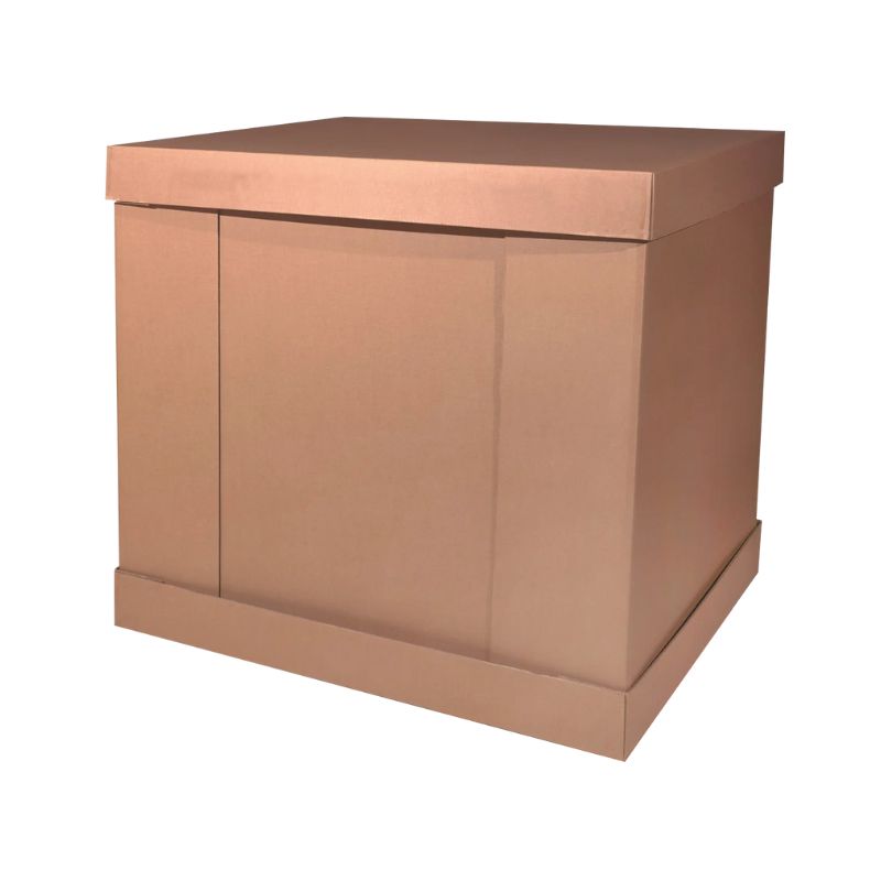 Double wall corrugated D Container box 58 x 42 x 45 inches for industrial bulk shipping and warehouse storage