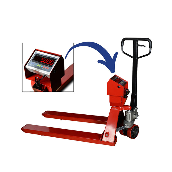 PALLET JACK 5.500 LBS 27''X48' WITH SCALE