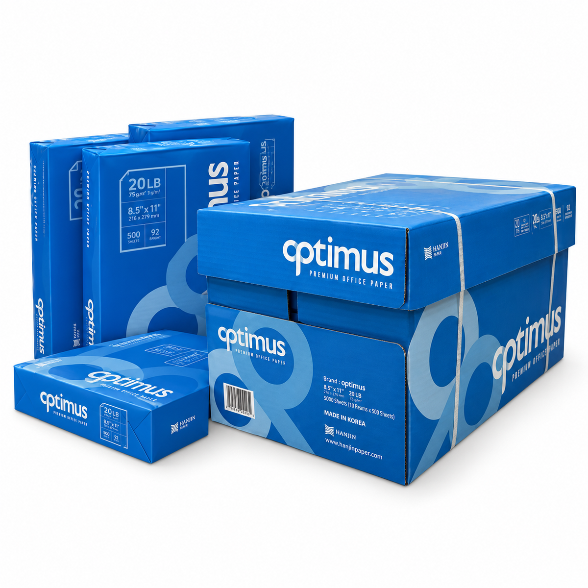 Optimus All-Purpose Copy Paper 8.5" x 11" – 10 Reams, 5,000 Sheets