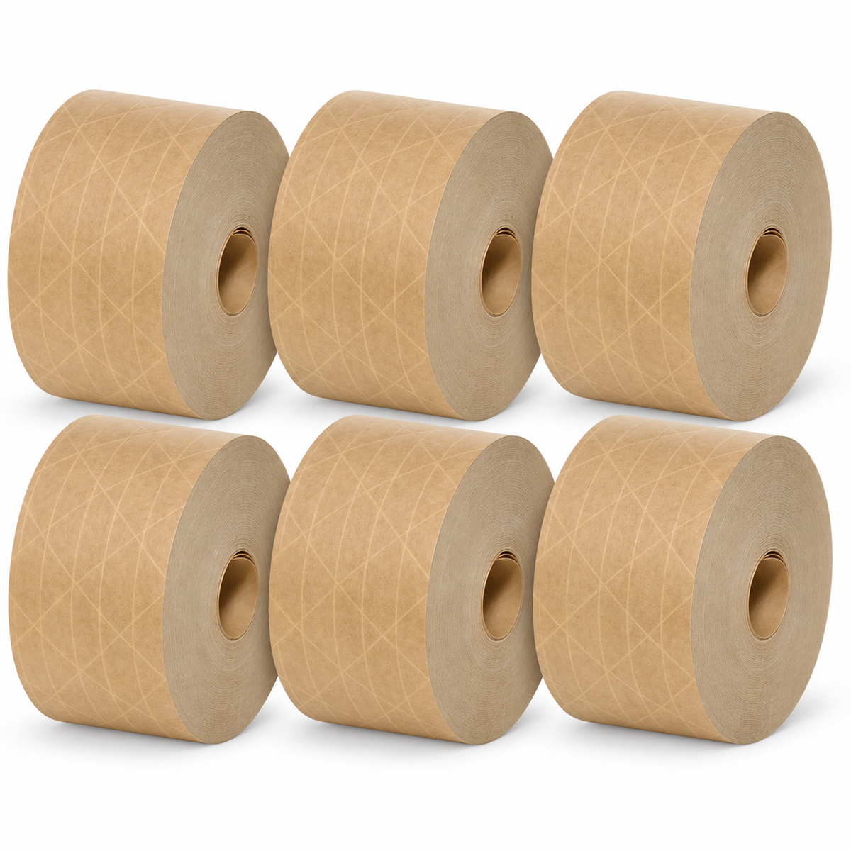 Reinforced Gummed Kraft Paper Tape 3" x 450' | 6 Rolls/Pack - Warehouse Instant Supplies LLC