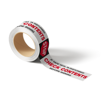 SECURITY TAPE STOP 2" 110 YDS | 2.1 MIL | 36 ROLLS/PACK | "IF SEAL IS BROKEN CHECK CONTENTS BEFORE ACCEPTING" - Warehouse Instant Supplies LLC